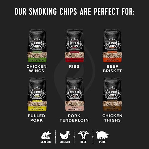 Fire & Flavor Premium All Natural Wood Chips for Smoker - Wood Chips for Smoking - Smoker Wood Chips - Smoker Accessories Gifts for Men and Women - Hickory - 2lbs