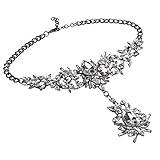 Holylove Women Statement White Necklace Chain Novelty Jewelry Crystal Choker with Gift Box-HLN00012 White