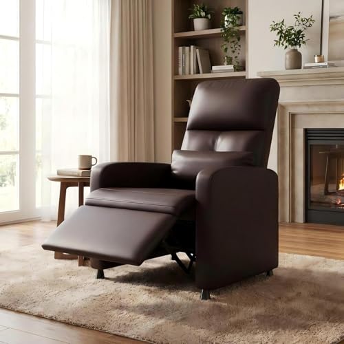 Sillón reclinable eléctrico piel sintética Marrón miniatura 1