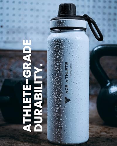 Image of Premium Thermo Series Steel Shaker Bottle 1L | Stainless Steel | BPA Free Material | 100% Leak Proof | Dishwasher Safe | with Mixing Ball | White (850 ml)