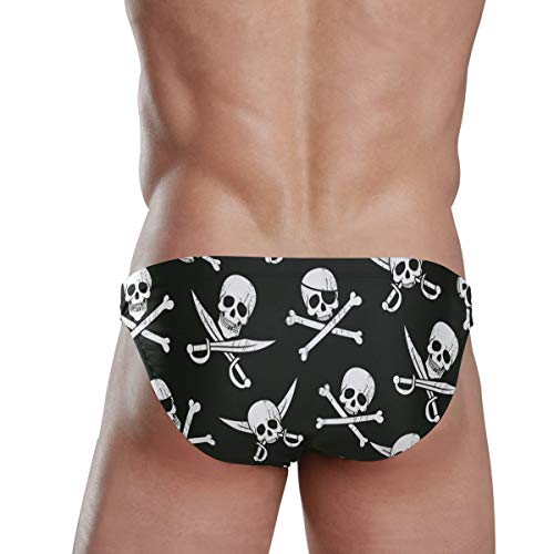Men Swimwear Swim Bikini Briefs Sugar Skull Flowers Swimsuits Board Surf Shorts Trunks4