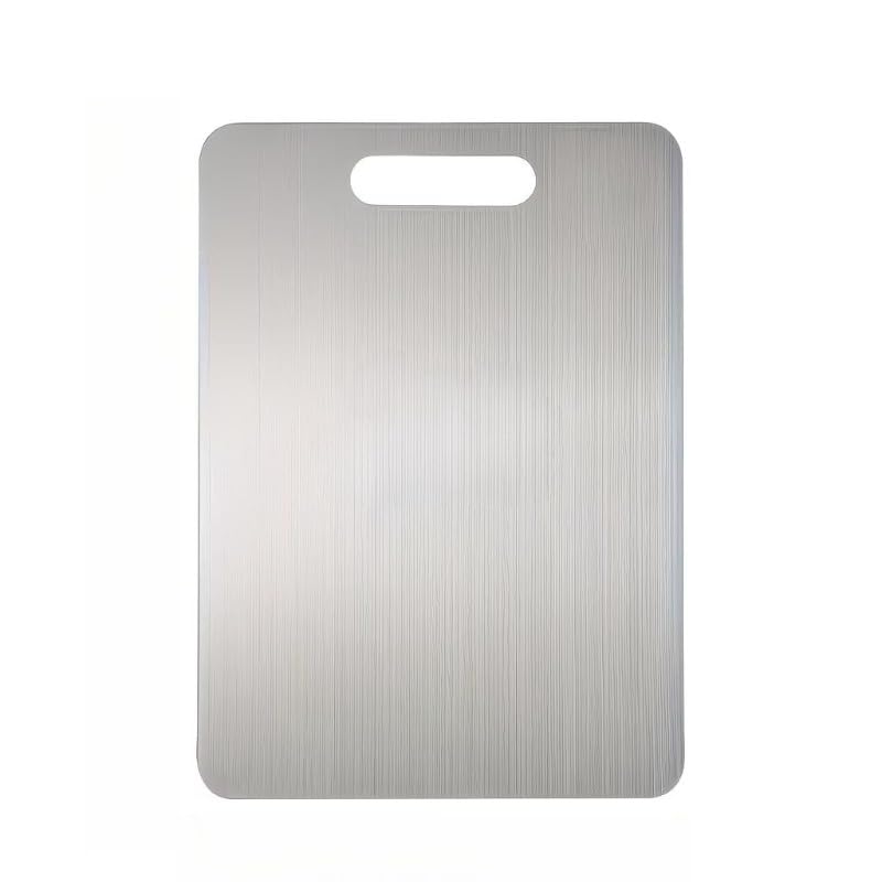 Tabla de cortar metálica rectangular de 29,01 cm x 20,00 cm, apta para cocina doméstica, acampada, parrillas y uso al aire libre miniatura 2