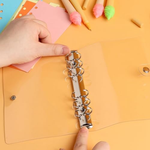 Kleagary 3er-Pack A6-Einband Aus Transparentem Weich-PVC mit 6 Ringen, Durchsichtiger Notizbucheinband, A6-Ordner für Nachfüllbare Notizbücher