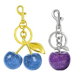 Blue and Purple Cherry Bag Charms