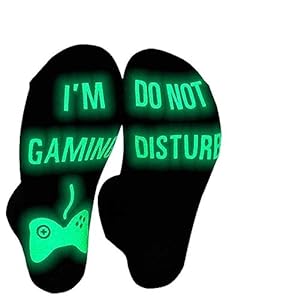 Gaming Sock, Do Not Disturb I’m Gaming,Gaming Socks for Teen Boys Gamer with Glowing, Novelty Socks for Men Dad Father Women