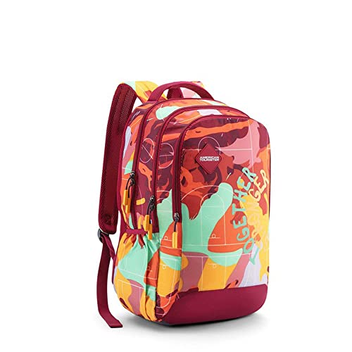 Image of American Tourister Sest+ Polyester 2 Compartment Unisex Backpack (Red,Frsz) (Medium size)