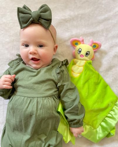 Image of Butterfly Lovey Blanket for Baby | Large 20 inch x 20 inch Baby Lovey for Girls | Cute Butterfly Security Blanket for Babies and Toddlers