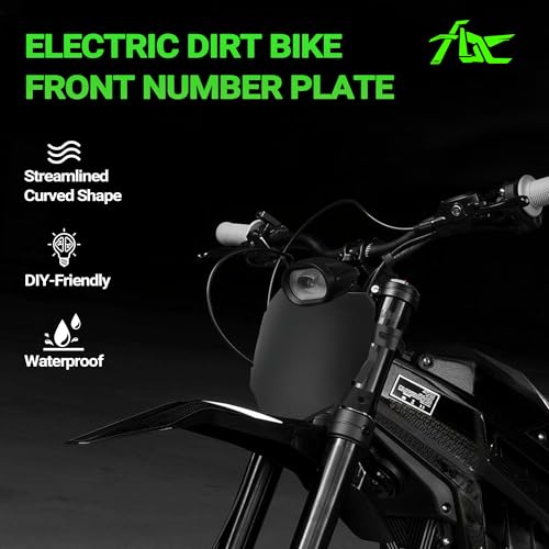 Motorrad Vorderes Nummernschild Dirt Bike Kennzeichen für Surron Light Bee S/X X160 X260 Talaria X3 MX3 MX4 E-bike-Schwarz