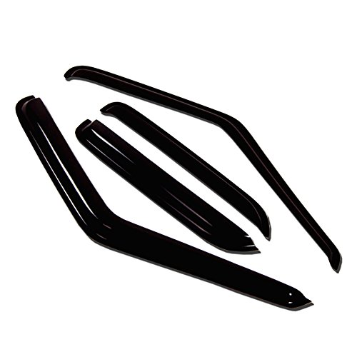 TuningPros WV-049-2 Window Visor Deflector Rain Guard Dark Smoke 4-pc Set