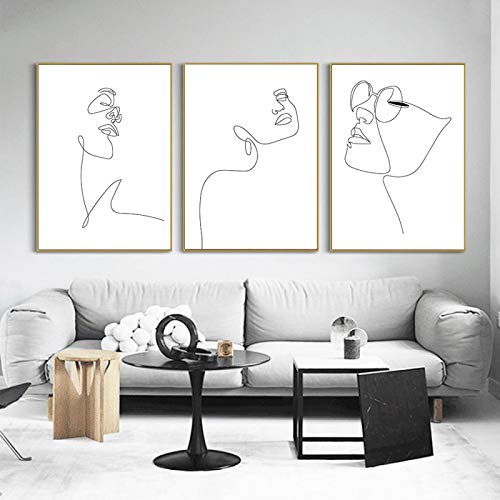 Peinture toile affiche visage masculin pour habiller un mur vide lot de 3