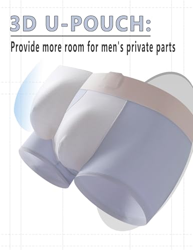 Ultra-Soft Cotton Comfort Men's Trunks Underwear, Stretchy and Breathable Men's Trunks 3 Pack4