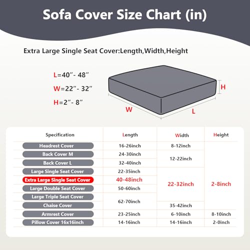 Yoovat Magic Sofa housse de canapé universelle extensible texture gris extra large - 5