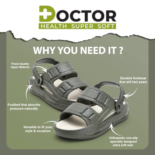 Image of DOCTOR HEALTH SUPER SOFT Men's Sports Sandals | Lightweight EVA Sandals with Back Strap | Anti-Skid Cushioned Comfort Outdoor Casual Walking Sandals