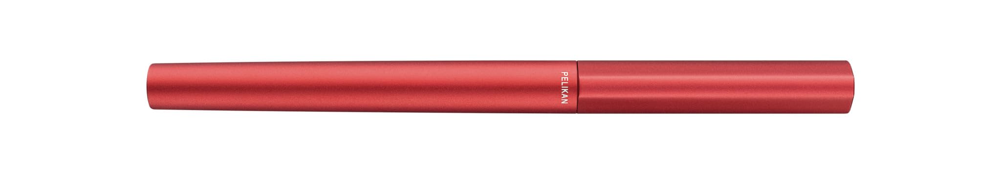 Pelikan Penna Stilografica INEO per Scuola e Ufficio, Design Minimalista, in Alluminio, Ricaricabile, in Astuccio Regalo di Metallo Sagomato, Sostenibile, Fusto Red Matt