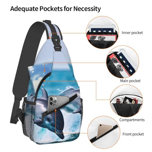 Bolso cruzado para hombre, mochila bandolera deportiva negra miniatura 4