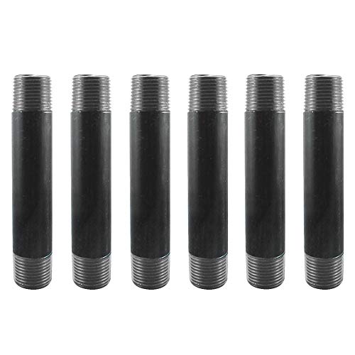 GeilSpace 3/4' × 5' Heavy Duty Pre-Cut Grey Metal Pipe, Industrial Steel Fits Standard 3/4 Inch Threaded Pipes and Fittings - Vintage DIY Industrial Shelving (3/4' × 5', Grey)