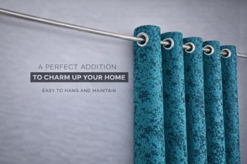 Image of Velvet 7 Feet Blackout Curtain Panels, 70% Light-Blocking Heavy Thermal Insulated Drapes Set of 1 (213 * 121cm, Aqua)