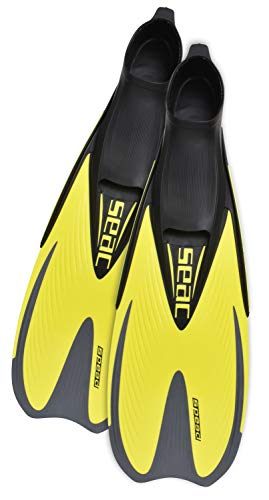 SEAC Speed, Pinne Snorkeling a Scarpetta Chiusa Unisex Adulto, Giallo, 34/35 EU