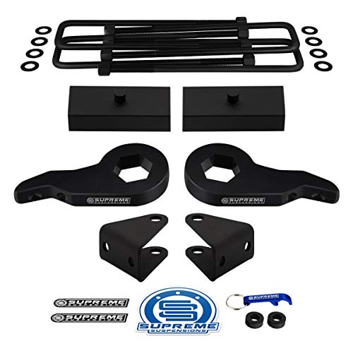 Supreme Suspensions - Adjustable 1-3" Front + 1" Rear Lift Kit for 2000-2010 GMC Sierra 1500HD 2500HD 3500HD Full Suspension Lift Kit with Front Shock Extenders - Can Cooler Included with Purchase