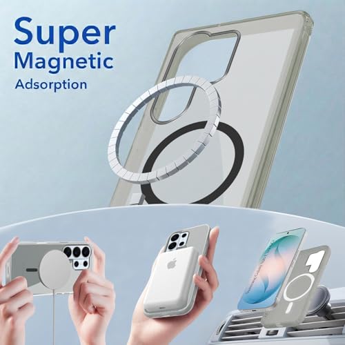 Image of Jkobi Lifetime Anti-Yellow MagSafe Compatible Clear Back Cover Case for Samsung Galaxy S26 Ultra (Sleek Hard Crystal | Shockproof and Camera Protection)