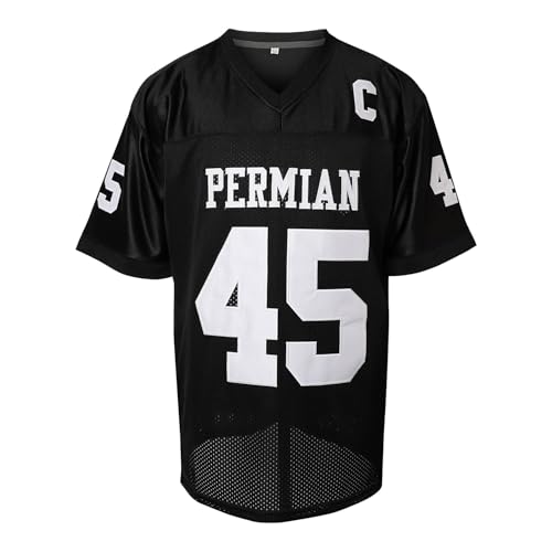 Boobie Miles Maillot de football noir pour homme, 45 Permian High School Football Jersey Friday Night Lights Chemise cousue S-3XL, noir, Taille XL