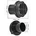 Karlass Car Heater Ducting Warm Air Vent Deflector Outlet Louvered for Auto Yacht Mushroom Type 60mm Universal Black