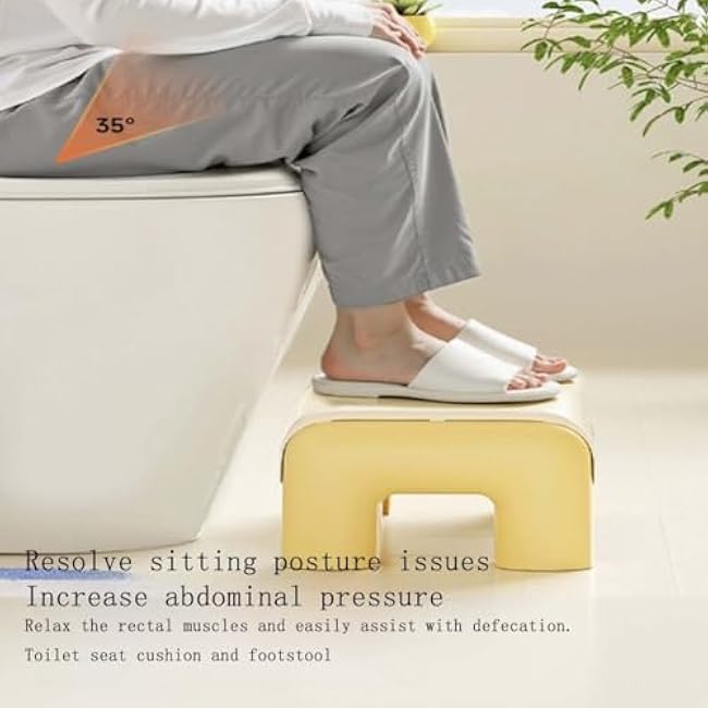 Splicable Poop Stool Bathroom Accessories Footstool Proper Toilet Posture Anti Constipation Heal for Healthier Results Plastic Footrest(Blue)