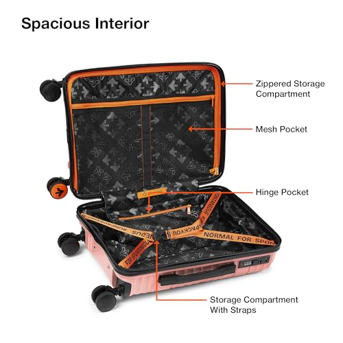 Image of Nasher Miles Mumbai Hard-Sided Polypropylene Cabin Luggage 20 inch | 55cm | 8 Wheels Small Trolley Bag for Travel | Suitcase (Peach)