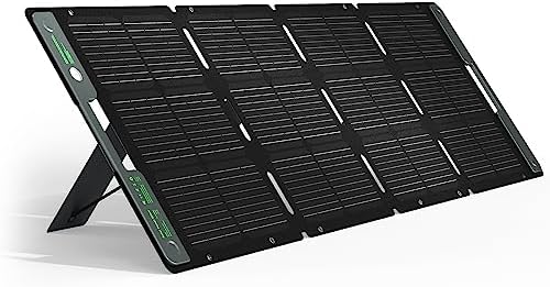ACACIA 120W Portable Solar Panel for 300/500/1000/1500W Power Station, Foldable Solar Charger with Ajustable Kickstand, A+ Monocrystalline PV Cell and Waterproof IP67 for EV, Off Grid System, Camping