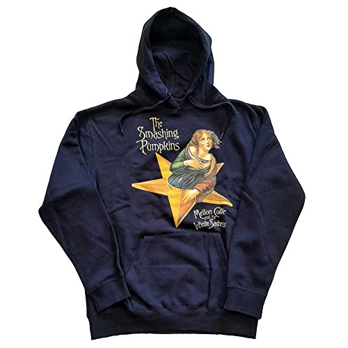 The Smashing Pumpkins Hoodie Mellon Collie Official Mens Navy Blue Pullover