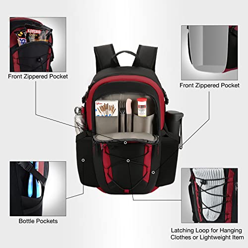 Piscifun Insulated Cooler Backpack, Leakproof Lightweight Cooler Bag, Soft Backpack Cooler For Men And Women Bag Cooler For Lunch, Picnic, Fishing, Hiking, Camping,Park, Day Trip Black & Red #TOP3