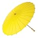 Luna Bazaar Paper Parasol (32-Inch, Buttercup Yellow) - Chinese/Japanese Paper Umbrella - For Weddings and Personal Sun Protection