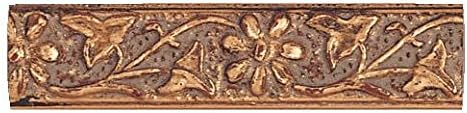 Picture Frame Moulding (Wood) 100ft Bundle - Ornate Gold Finish - 0.625" Width - 7/16" Rabbet Depth
