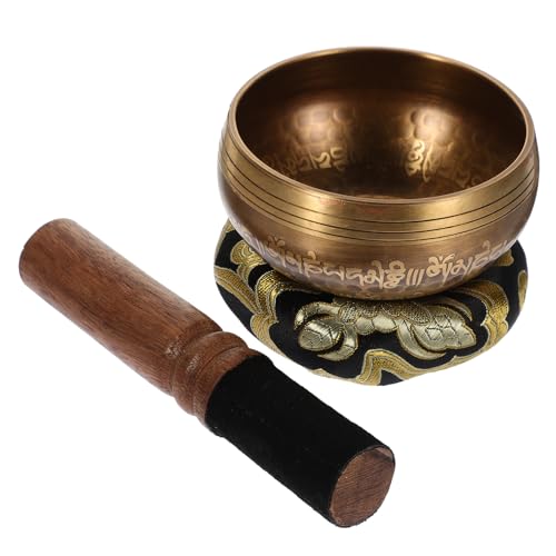 FUNOMOCYA 1Set Singing Bowl Meditation Bowl for Yoga Music Therapy and Mindfulness Practice Includes Striker and Cushion for Home Decor
