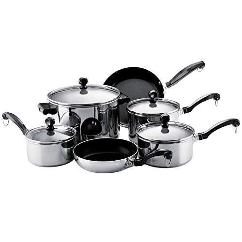 Farberware Classic Series Stainless Steel Nonstick 10-Piece Cookware Set