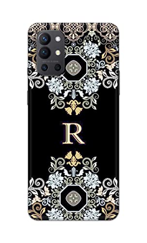 Image of PRINTFIDAA Name II Initial II Letter Floral Pattern Alphabet R Printed Designer Hard Back Case Cover for OnePlus 9R -(TY) MVN1007