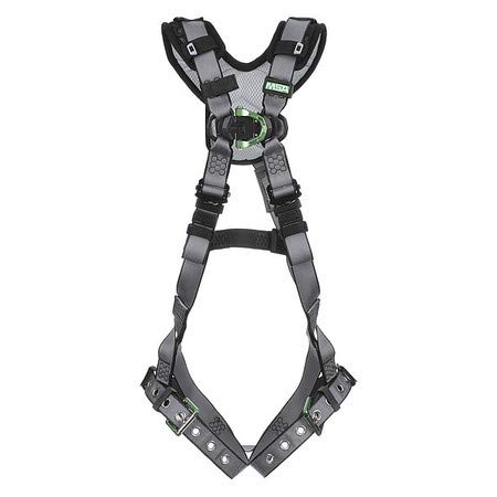 MSA 10194976 V-FIT Harness, Extra Small, Back D-Ring, Tongue Buckle Leg Straps, Shoulder & Leg Padding