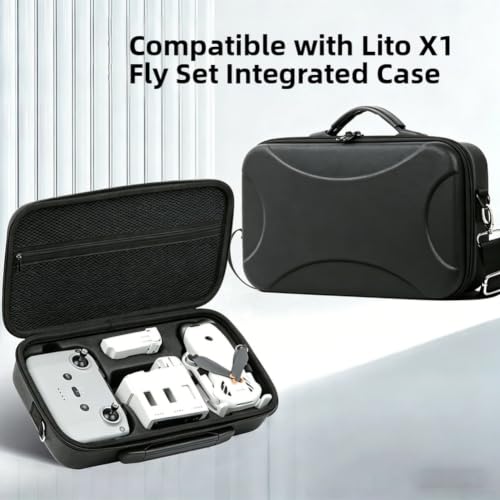Funda de PU Shell para DJI Lito X1 con interior de ajuste personalizado texturizado gris 6