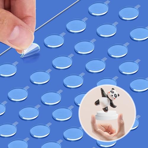 300 PCS Double Sided Tape, Upgraded Clear Sticky Dot Stickers with Tiny Handle, Removable Gel Glue Putty for Poster Museum Wall Hanging