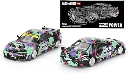 1:64 Scale Diecast Model Car Compatible with Nissan Skyline GT-R (R33) HKS V1 Limited Edition by Kaido House KHMG129