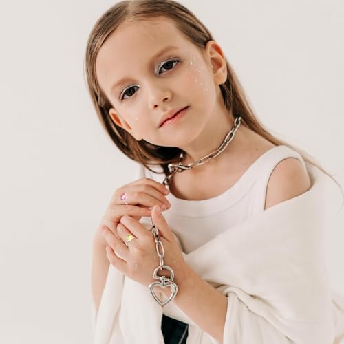 CYXZMYA 12 Stück Kinderringe Mädchen, Herzform Ringe, Nickelfrei & Hautverträglich, Aufbewahrungskästchen, Perfekt für Kindergeburtstage & Partys