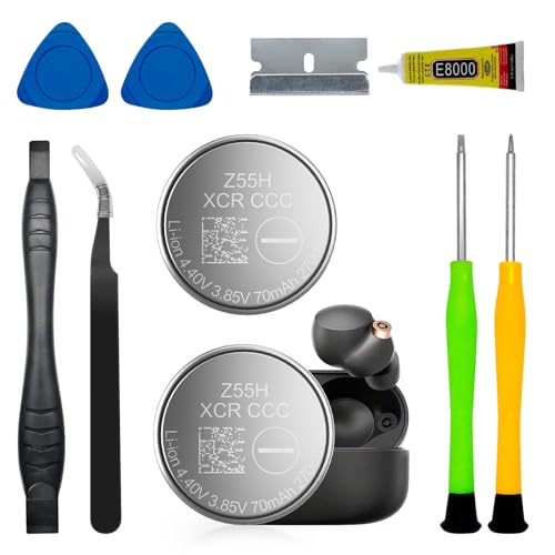 WAVYPO 2025 New Upgrades Z55H Battery, Compatible with Sony Headset Battery for WF-1000XM4 • Truly Wireless Earbud Headphones + Tools（270mWh /70mAh/2PCS