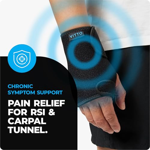 VITTO Wrist Support - Arthritis, RSI, Sprain, Fracture, Carpal Tunnel Wrist Splint w/Adjustable Velcro Wrist Straps, Removable Metal Plate - Unisex Wrist Supports for Everyday Use (Left Hand, S-M) - Image 5