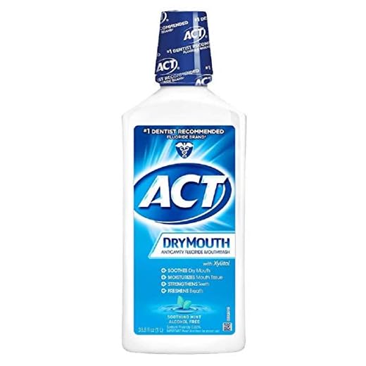ACT Dry Mouth Anticavity Fluoride Mouthwash Soothing Mint 33.8 oz (Pack of 3)