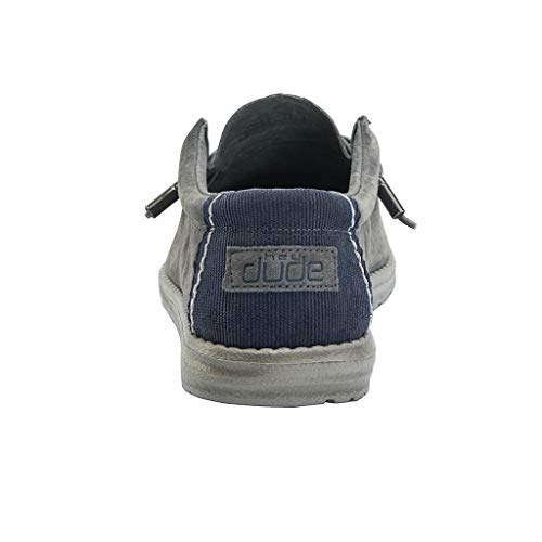 Image of HEYDUDE Men's Wally Suede Grey Size 6 | Men's Shoes | Men's Lace Up Loafers | Comfortable & Light-Weight