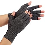 compress - guanti in bambù per artrite, guanti a compressione per artrite, per donne e uomini, nero , l