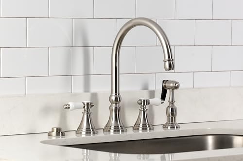 Kingston KS2798BPLBS Widespread Kitchen Faucet, Brushed Nickel by Kingston Brass - Used condition - Image 4