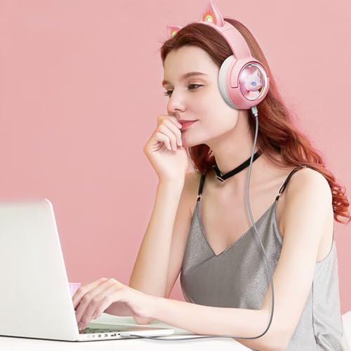 Casque bluetooth sans fil rose sans bruit pour jouer sur PC et TV - 6