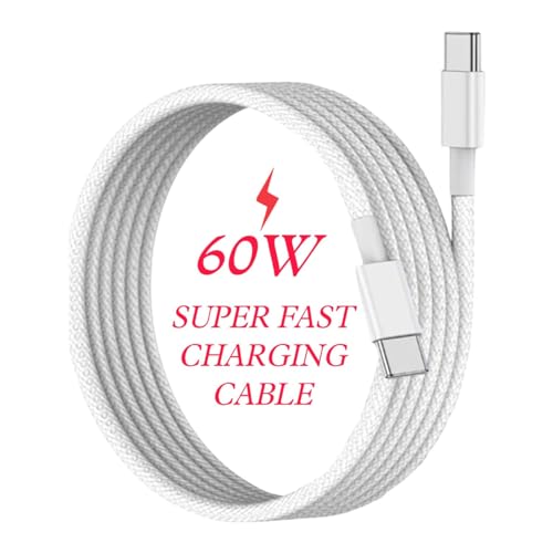 DN-Technology For iPhone 17 Charger Cable, iPhone Air/17 Pro/17 Pro Max/16/16 Pro-Max/16e/16 Plus/15 Super Fast Charger-Cable 60W USB-C to C Charging Lead 1m Long Wire (White) DN-Technology For iPhone 17 Charger Cable, iPhone Air/17 Pro/17 Pro Max/16/16 Pro-Max/16e/16 Plus/15 Super Fast Charger-Cable 60W USB-C to C Charging Lead 1m Long Wire (White)