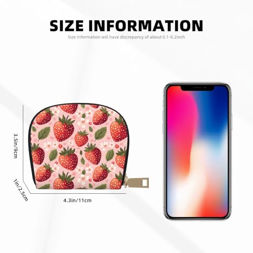 Bright Flower Strawberry Print Credit Card Holder for Women, Card Case Wallet, Leather Credit Cards Holder Wallet2
